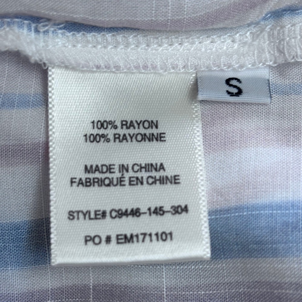 Cloth & Stone Beachy Boho Anthro Style Striped Button Front Tie Hem Top S - Picture 8 of 10